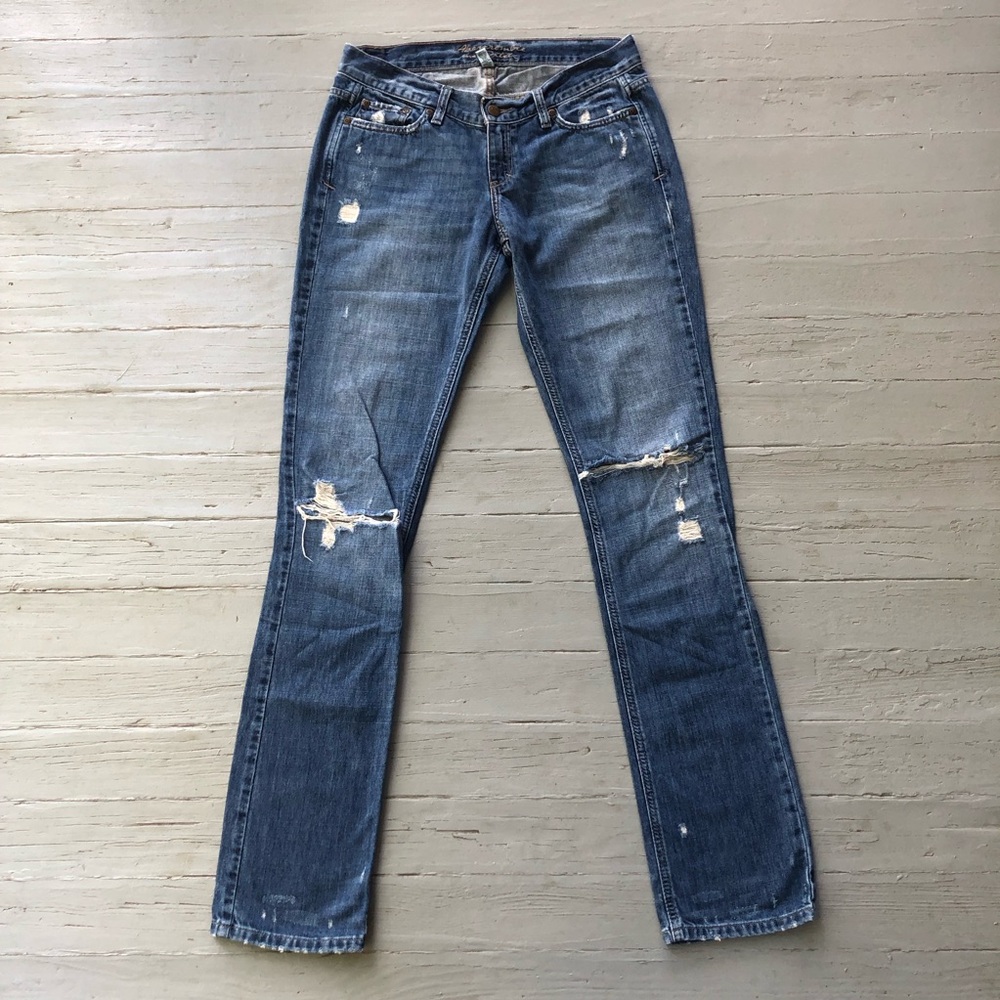 Abercrombie & Fitch Vintage Y2K Jeans Size 4L Low Rise Straight Leg Medium Wash